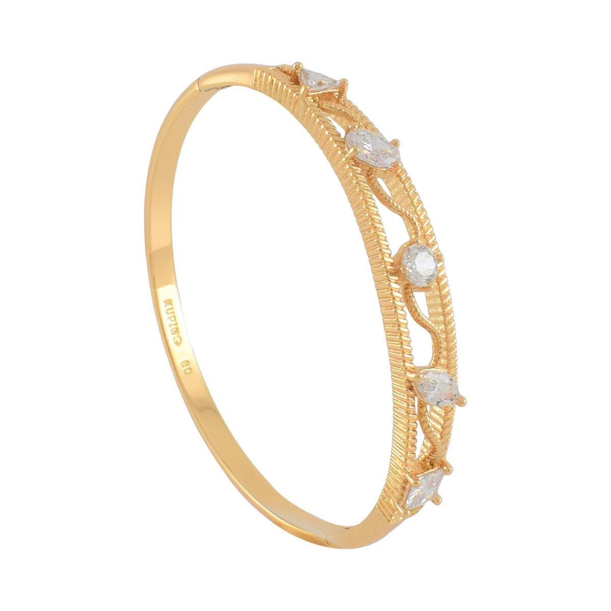 Gold Plated CZ Cuff Bracelet