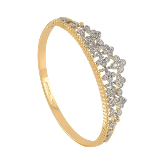 Gold Plated Tiara CZ Cuff Bracelet