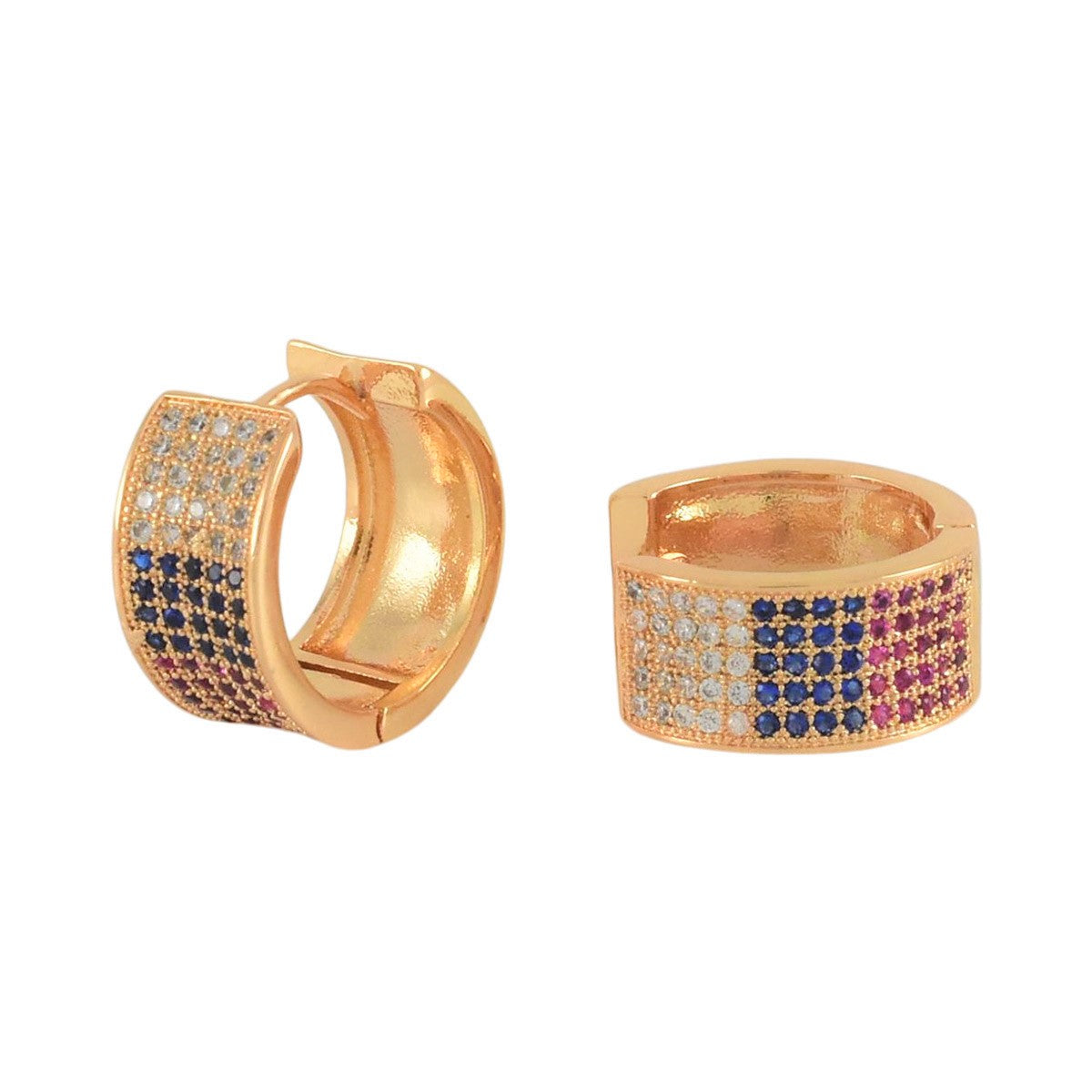 Gold Plated CZ Huggies Earrings | Wholesale Jewelry