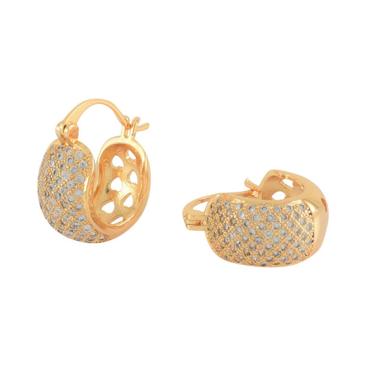 Gold Plated CZ Huggies Earrings | Wholesale Jewelry