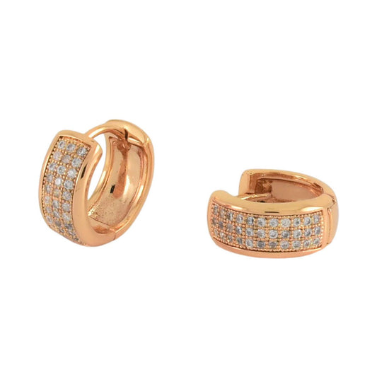 Gold Plated CZ Huggies Earrings | Wholesale Jewelry