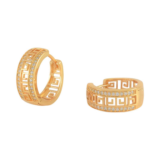 Gold Plated CZ Huggies Earrings | Wholesale Jewelry