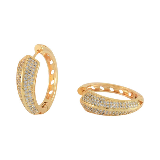 Gold Plated CZ Huggies Earrings | Wholesale Jewelry