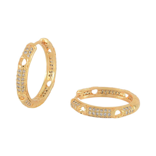 Gold Plated CZ Huggies Earrings | Wholesale Jewelry