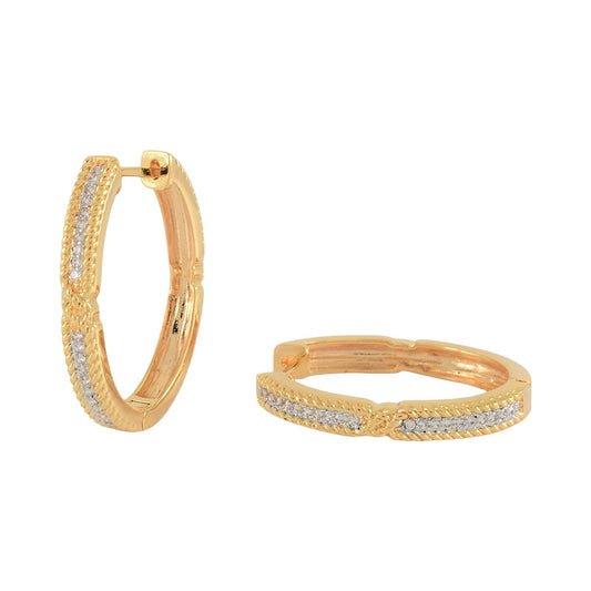 Gold Plated CZ Huggies Earrings | Wholesale Jewelry