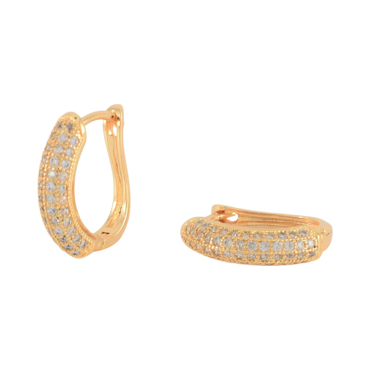 Gold Plated CZ Huggies Earrings | Wholesale Jewelry