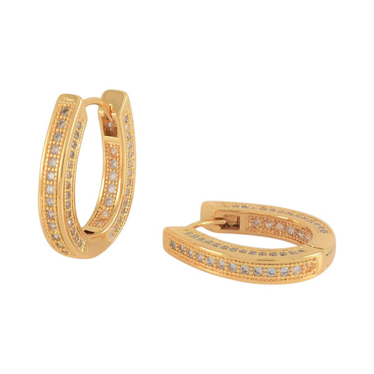 Gold Plated CZ Huggies Earrings | Wholesale Jewelry