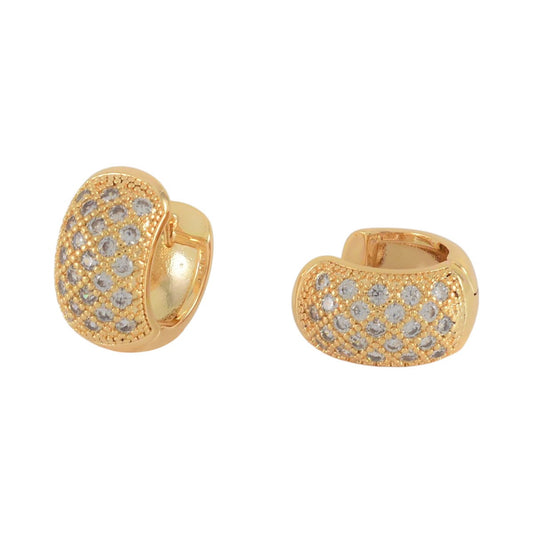 Gold Plated CZ Huggies Earrings | Wholesale Jewelry