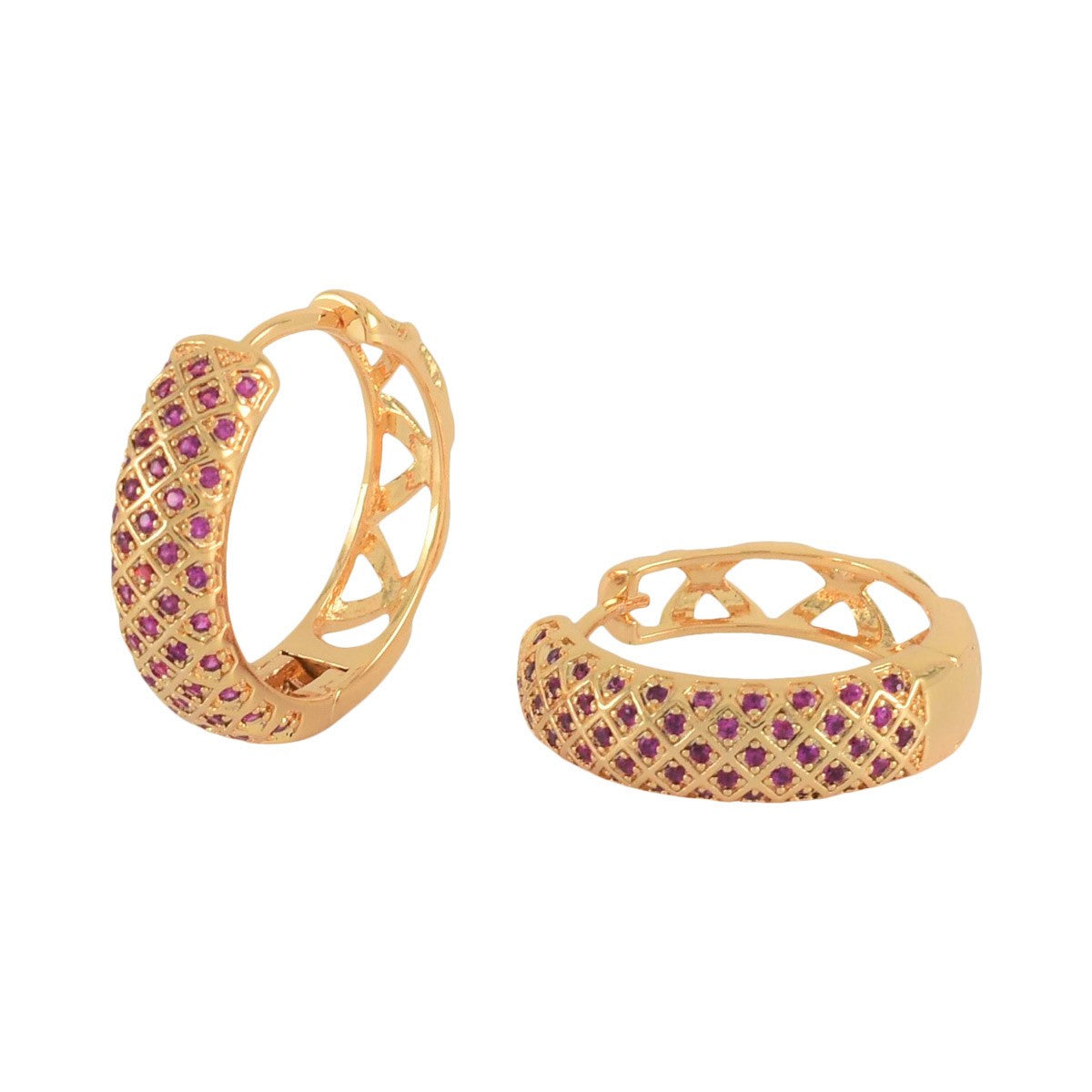 Gold Plated CZ Huggies Earrings | Wholesale Jewelry