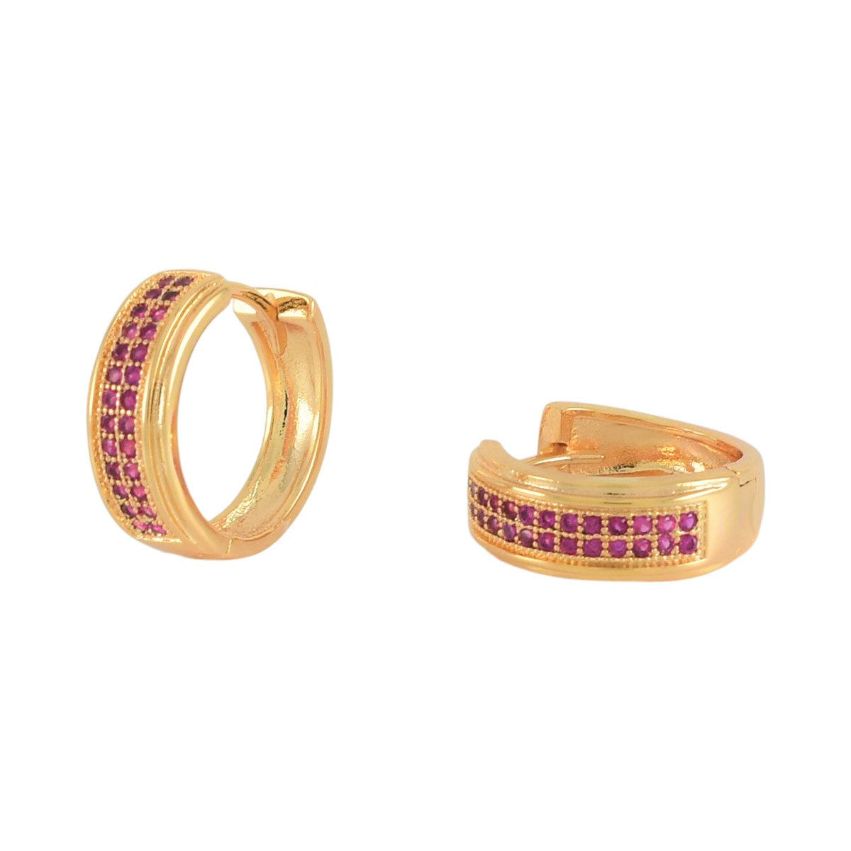 Gold Plated CZ Huggies Earrings | Wholesale Jewelry