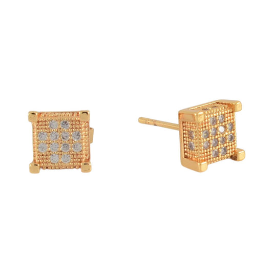 Gold Plated CZ Stud Earrings | Wholesale Jewelry