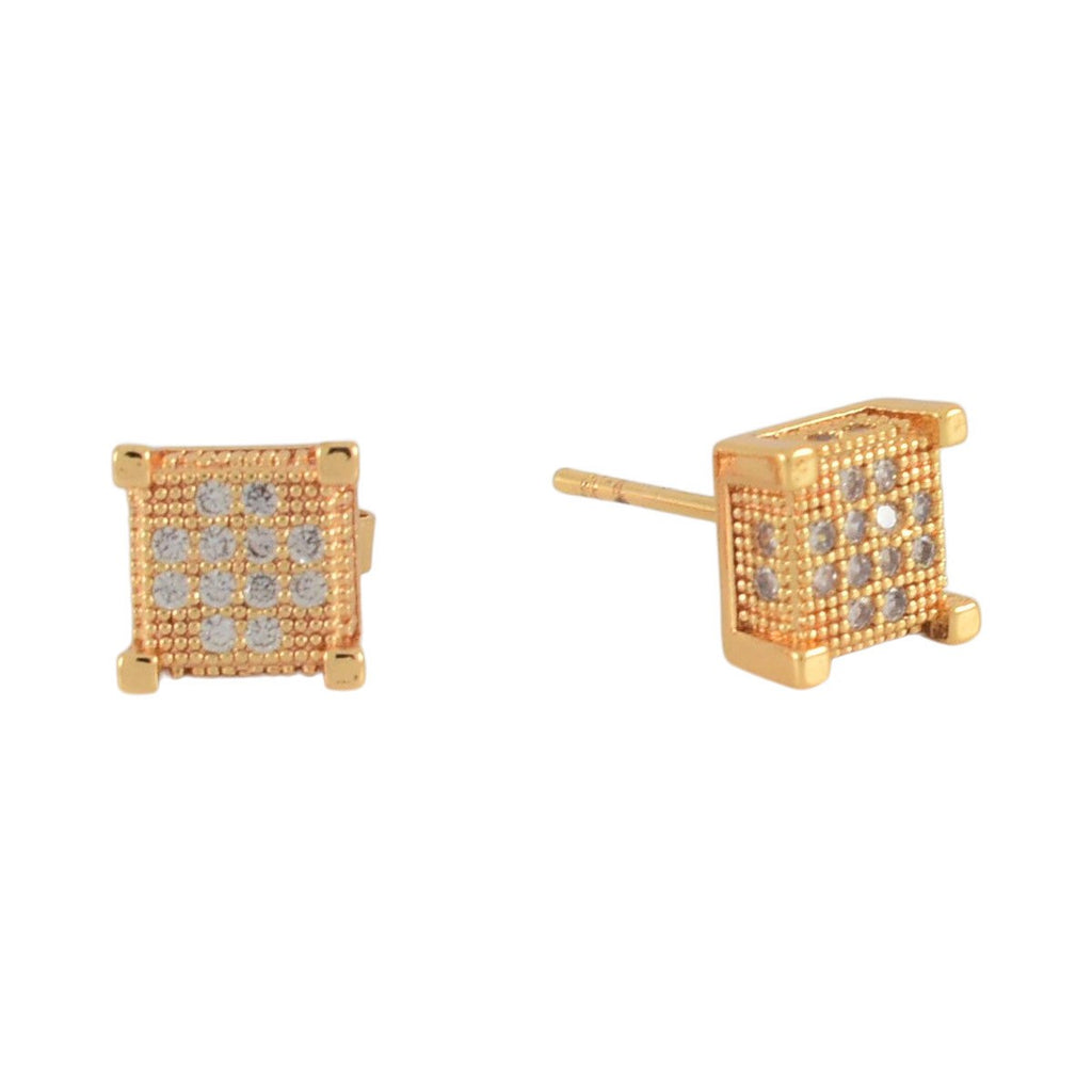 Gold Plated CZ Stud Earrings