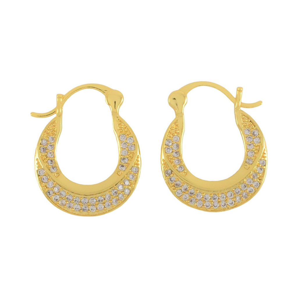 Gold Plated CZ Hoop Earrings