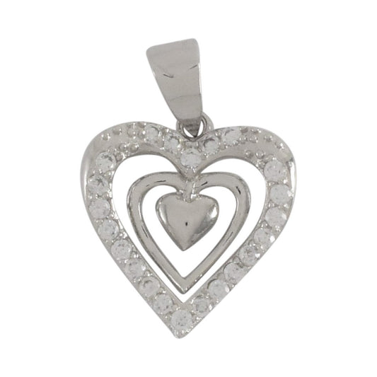 Sterling Silver Triple Heart Pendant | Wholesale Jewelry