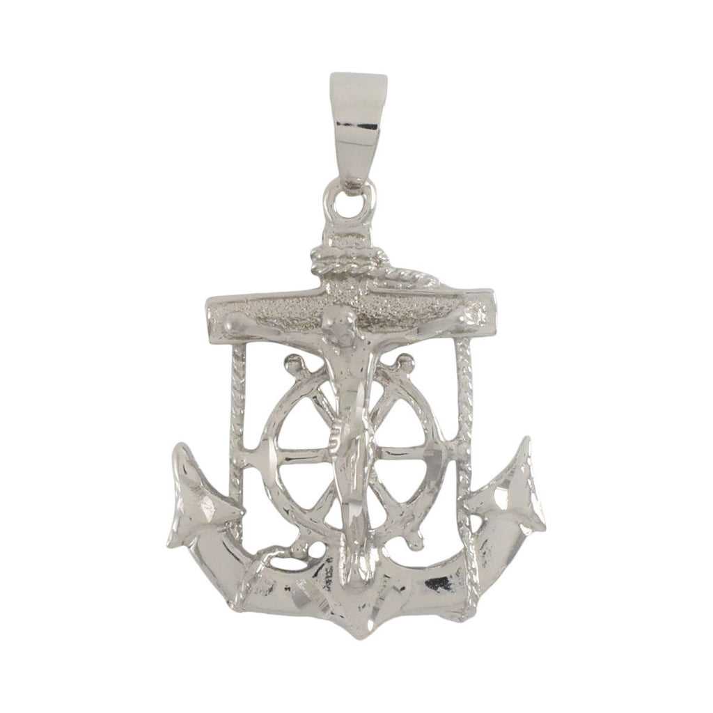 Sterling Silver Anchor with Jesus Pendant