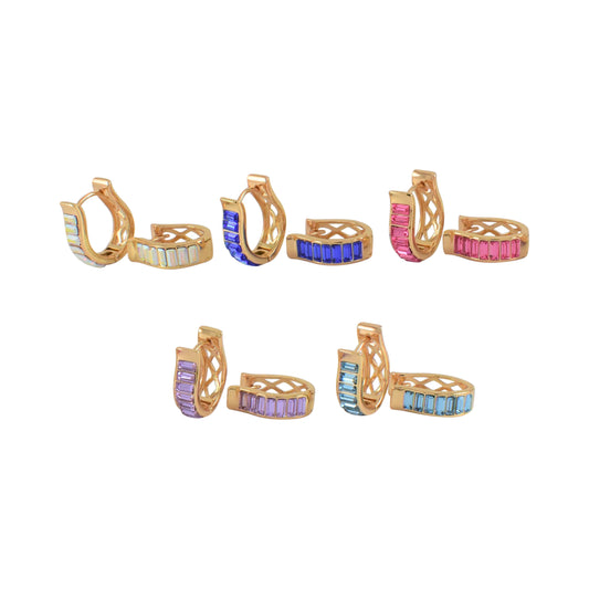 Gold Plated CZ Huggies Earrings | Wholesale Jewelry