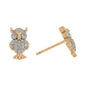 Gold Plated Owl Stud Earrings | Wholesale Jewelry