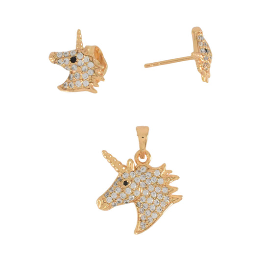 Gold Plated Unicorn Set | Wholesale Jewelry