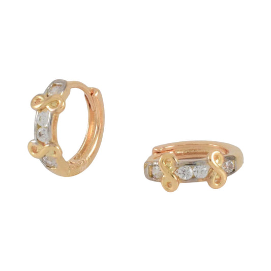 Gold Plated Huggies, CZ Gold Earrings, Oro Brasileno Aretes  | Wholesale Jewelry