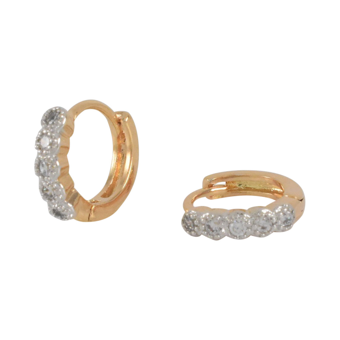 Gold Plated CZ Huggies Earrings | Wholesale Jewelry