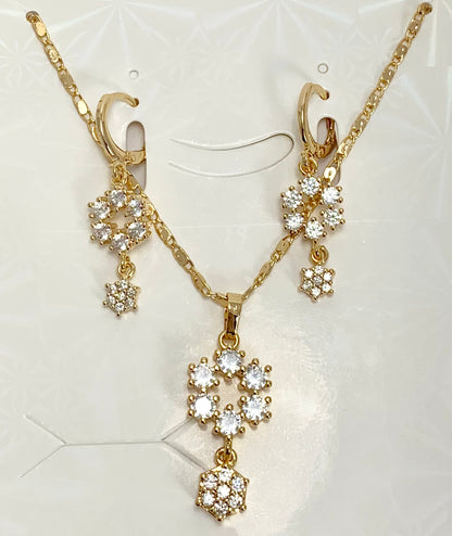 Gold Plated Teardrop CZ Set