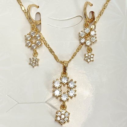 Gold Plated Teardrop CZ Set