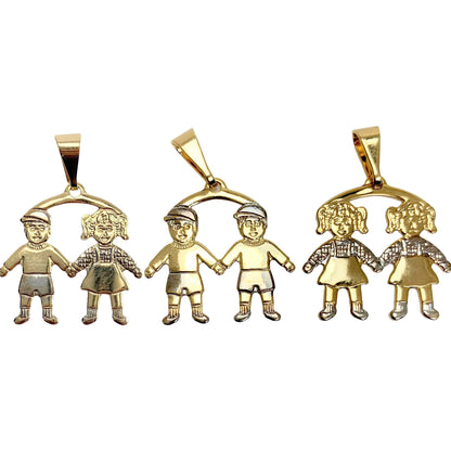 2 Combination - Boys and Girls Pendant - Kids Pendants Gold Plated | Wholesale Jewelry