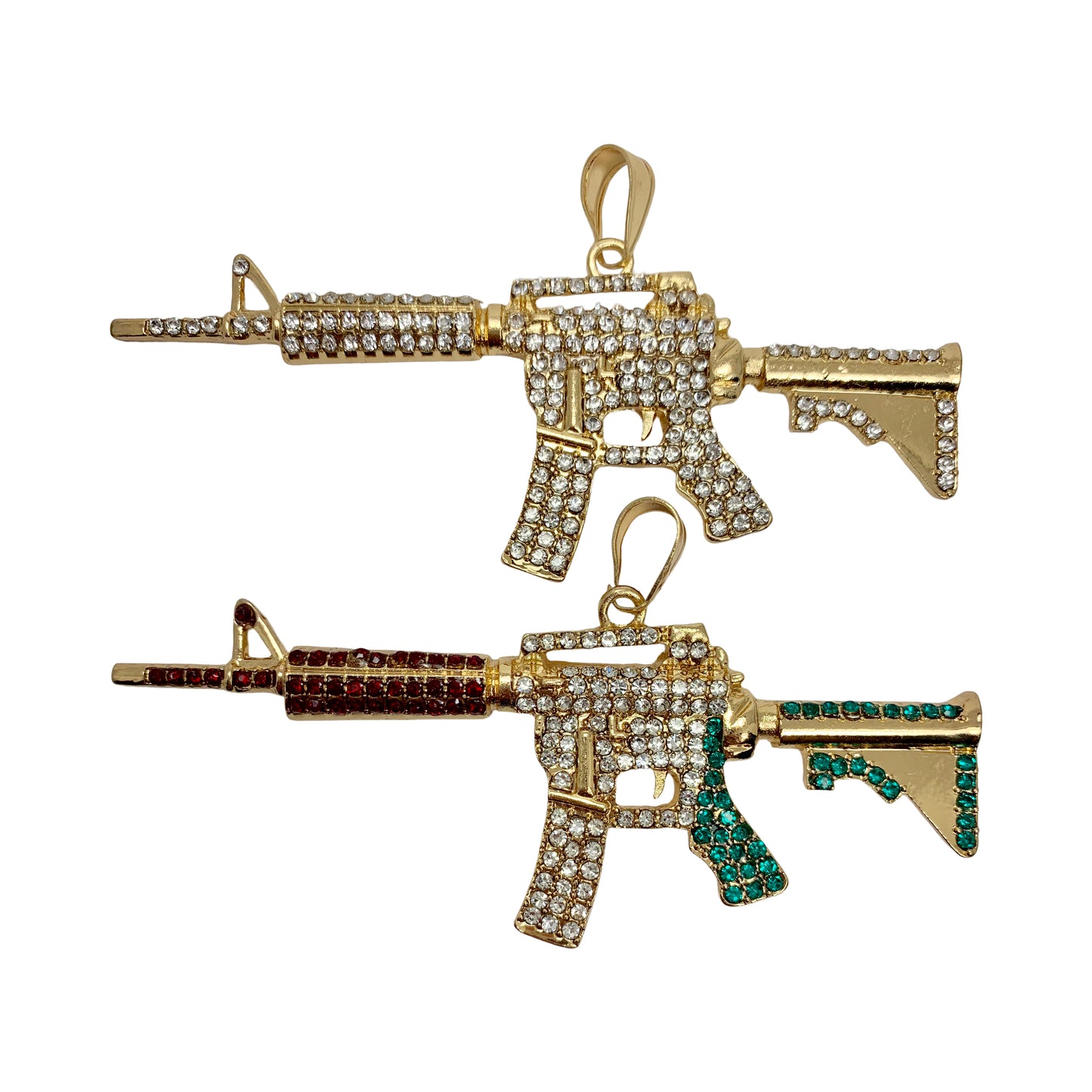 Gun Pendant Full CZ Stones Pendant for Men | Wholesale Jewelry