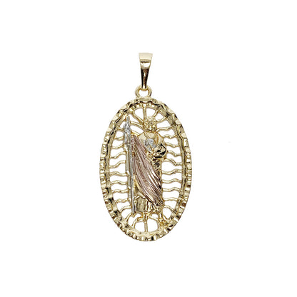 Gold Plated San Judas Tadeo Pendant Charm | Wholesale Jewelry