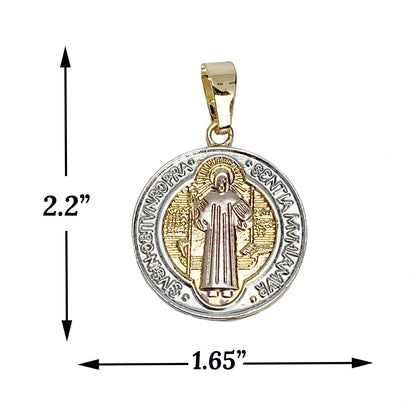 Gold Plated San Judas Tadeo Pendant Charm | Wholesale Jewelry