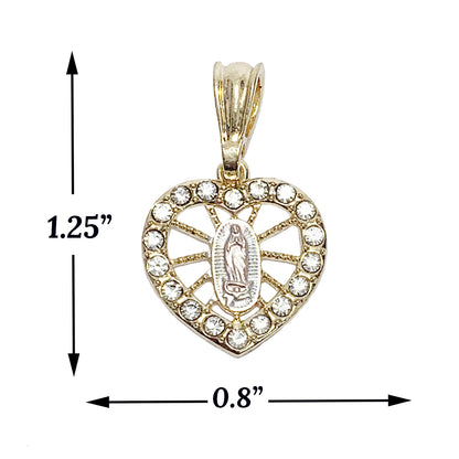 Gold Plated Religious Virgin Mary CZ Pendant Charm | Wholesale Jewelry