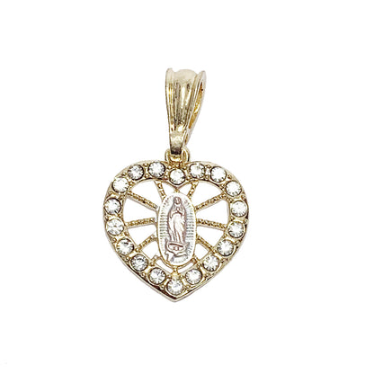 Gold Plated Religious Virgin Mary CZ Pendant Charm | Wholesale Jewelry