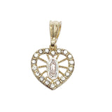 Gold Plated Religious Virgin Mary CZ Pendant Charm