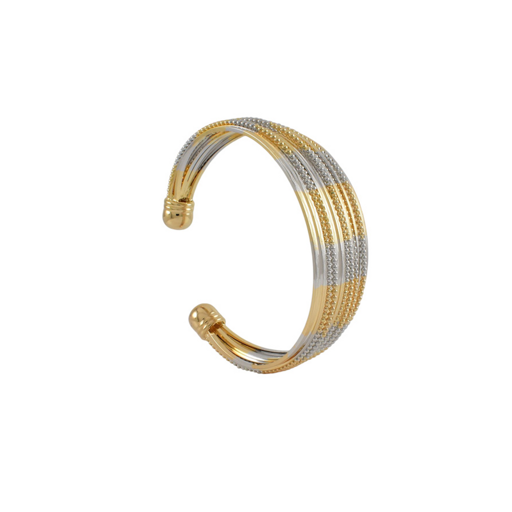 Gold Plated Two Tone Cuff Bracelet
