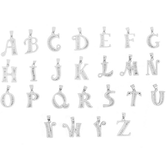 925 Sterling Silver Alphabet Pendant A-Z | Wholesale Jewelry