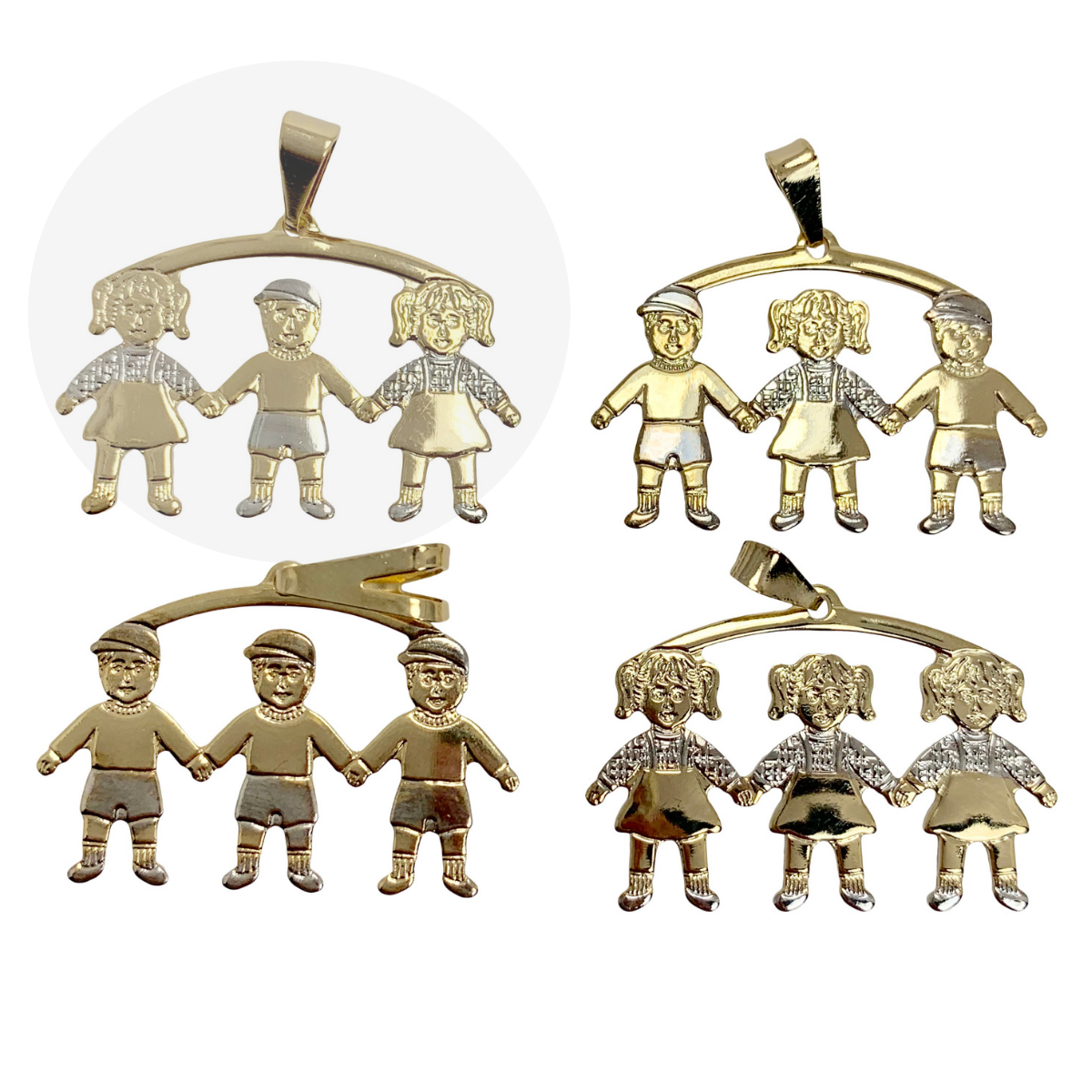 3 Combination - Boys and Girls Pendant - Kids Pendants Gold Plated | Wholesale Jewelry