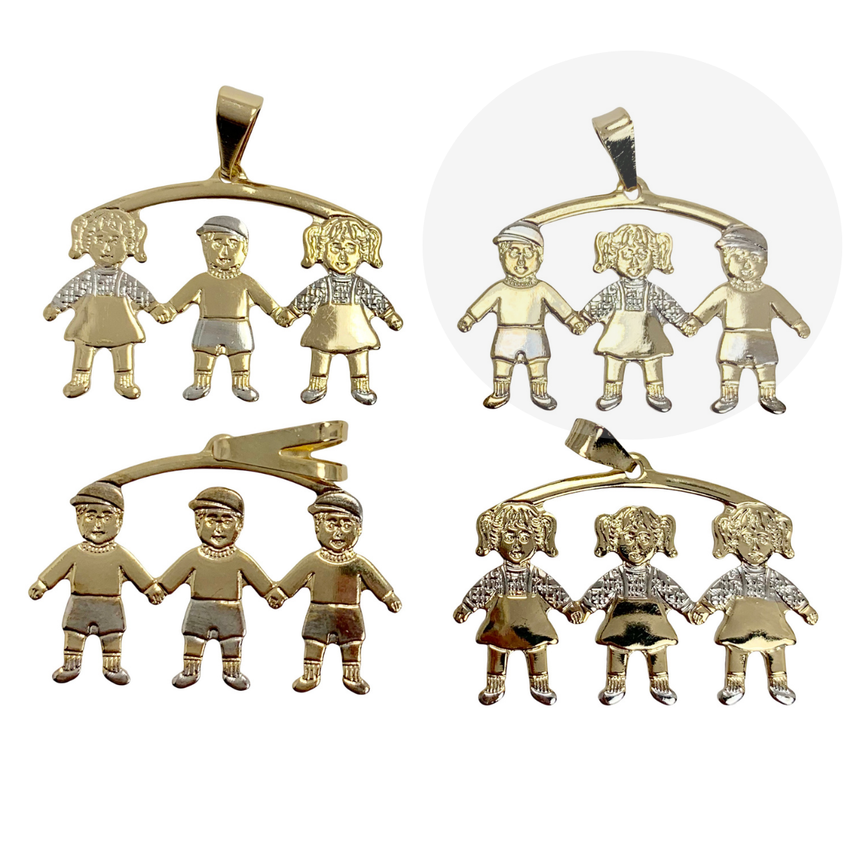 3 Combination - Boys and Girls Pendant - Kids Pendants Gold Plated | Wholesale Jewelry