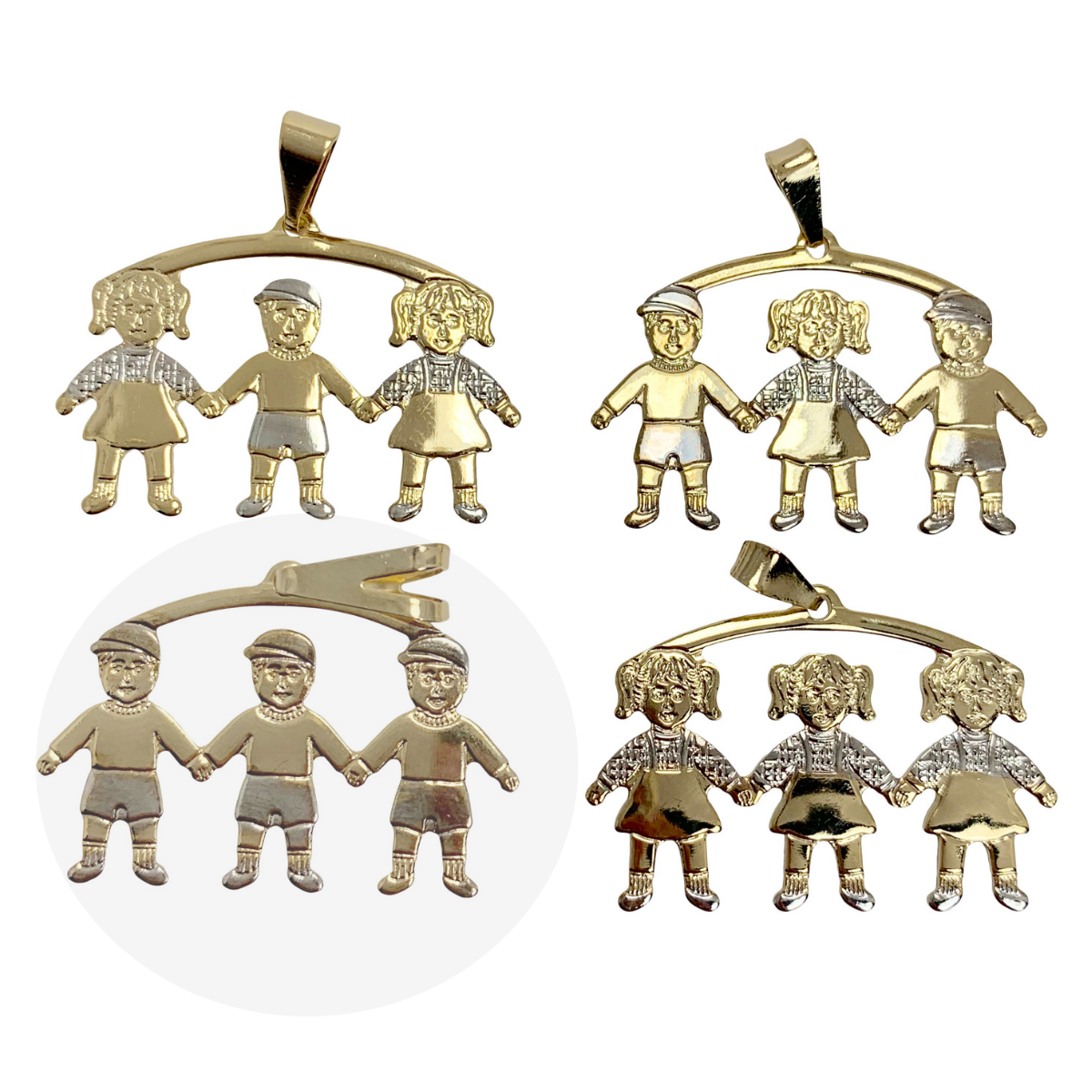 3 Combination - Boys and Girls Pendant - Kids Pendants Gold Plated | Wholesale Jewelry