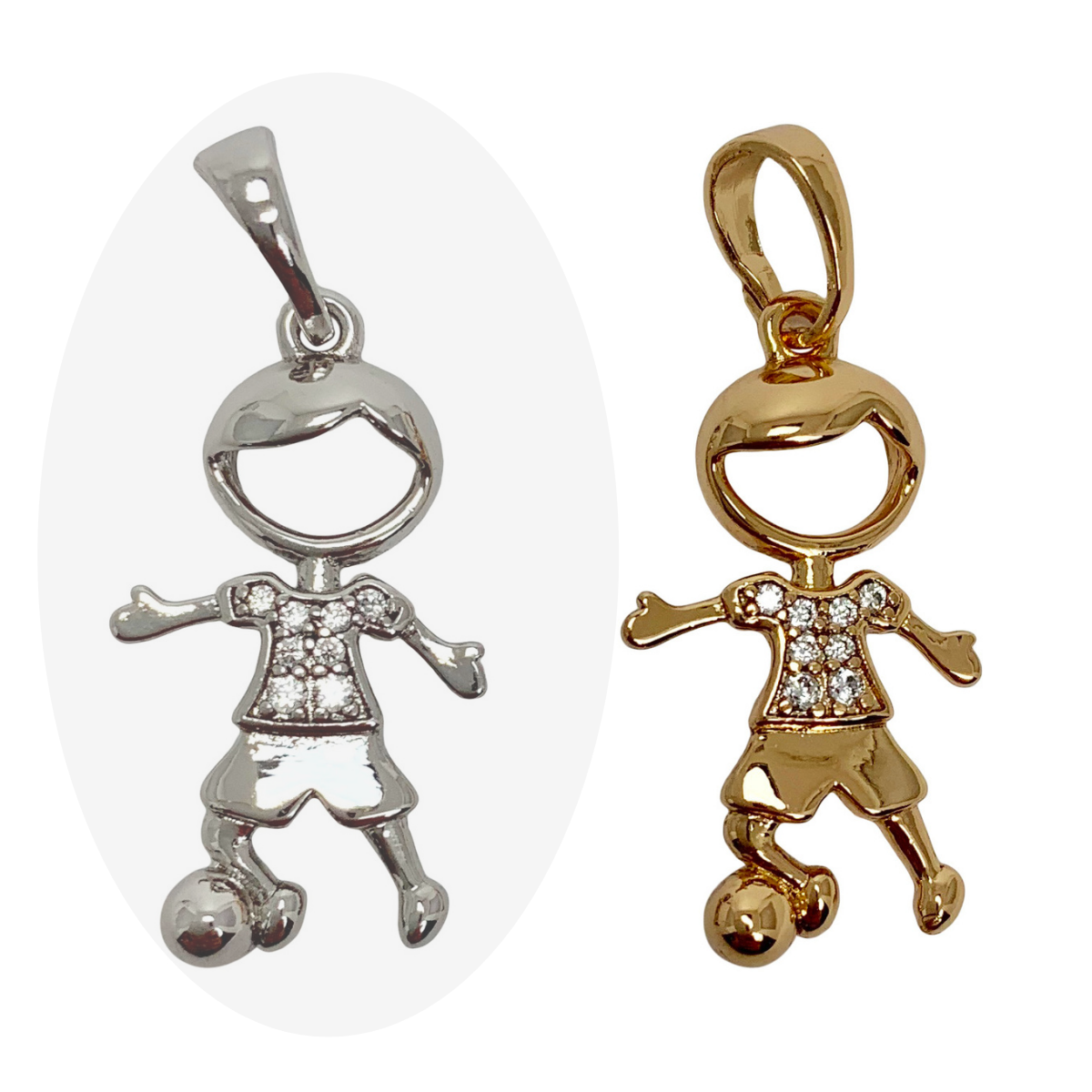 Boys Kids Soccer Ball Pendants Gold Plated Pendant | Wholesale Jewelry