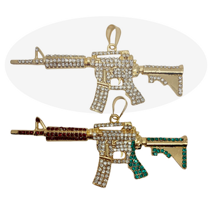 Gun Pendant Full CZ Stones Pendant for Men | Wholesale Jewelry