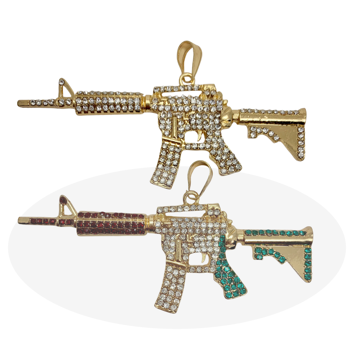 Gun Pendant Full CZ Stones Pendant for Men | Wholesale Jewelry