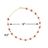 Gold Plated Red Evil Eye Ladies Anklet